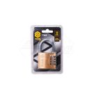 Cipher padlock 50mm x 6mm brass