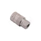 Hydraulic quick connector, socket with internal thread pressure eliminator