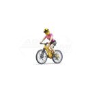 Figurine d'une cycliste féminine avec un VTT