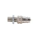 Hydraulic quick connector, long plug with pressure eliminator M20x1.5 external thread EURO (ISO 7241-A)