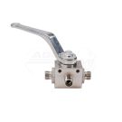 3-way hydraulic ball valve 3/2 M14x1.5 08L with mounting holes 500 bar