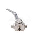 3-way hydraulic ball valve 3/2 M16x1.5 10L with mounting holes 500 bar