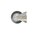 Fixed rubberized metal wheel, small base, 125x22 KMG