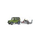 Land Rover with Trailer, Motorcycle and Figure