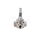 3-way hydraulic ball valve 3/2-3/8"BSP with mounting holes 500 bar