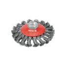 Disc brush with threaded wire weave 100mm