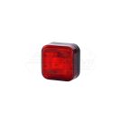 Square marker lamp with LED reflector, Red 12/24