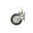 Rubberized metal swivel wheel with brake 180x44 KMG