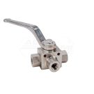 3-way hydraulic ball valve 3/2-1/4"BSP with mounting holes 500 bar