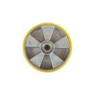 Aluminum-polyurethane wheel with recessed ball bearings