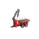 Crane trailer with 4 tree trunks and grapple