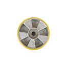 Aluminum-polyurethane wheel with recessed ball bearings