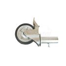Roue pour grille, pivot, frein, tuyau