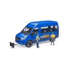 MB Sprinter Bus blue Bruder with 2 figurines