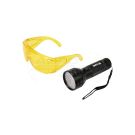 Lampe de poche LED UV 51 + lunettes