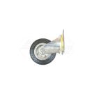 Rubberized metal swivel wheel with small base 125x22 KMG