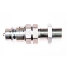 Hydraulic quick connector, long plug with pressure eliminator, EURO external thread