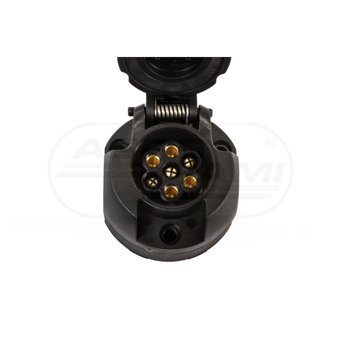 7PIN/12V socket with base and rear cable entry