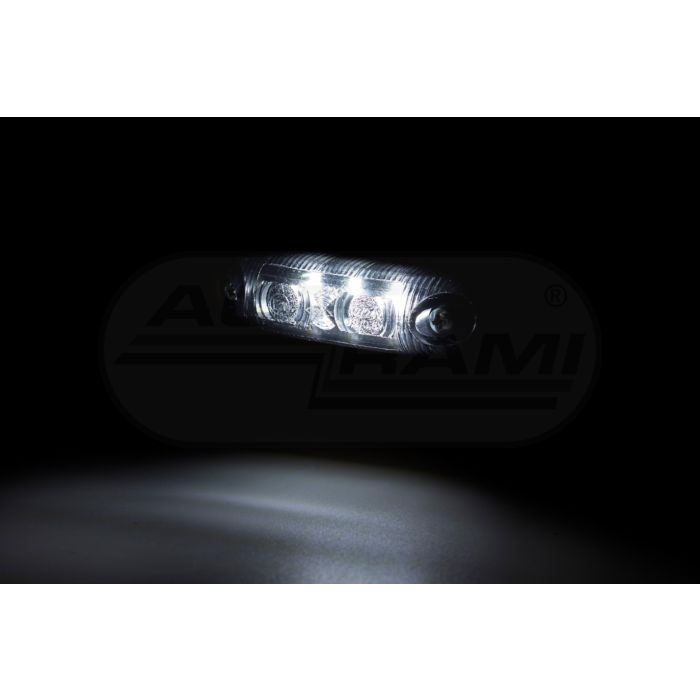 Oválne obrysové svietidlo EMA32G-GRAPHITE verzia s gumenou podložkou, predná pozičná LED 12/24V, kábel 2x0,75mm-0,5mb