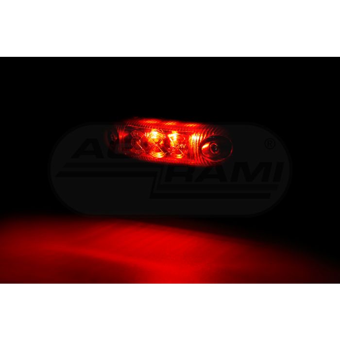 Oválne obrysové svietidlo EMA33G-GRAPHITE verzia s gumenou podložkou, zadná pozičná LED 12/24V, kábel 2x0,75mm-0,5mb