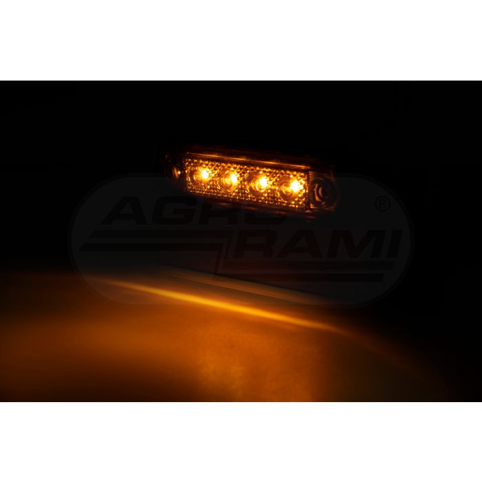 Bočné obrysové svietidlo na gumu/rovnú základňu/rúru HOR65G-GRAPHITE bočné značkovacie LED12/24V 2xkábel 0,75-0,25mb