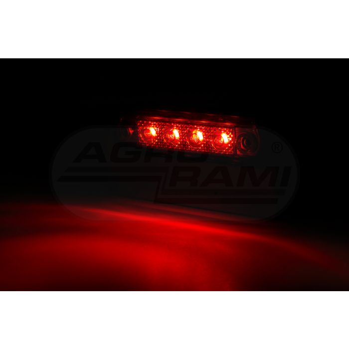 Obrysová lampa na gumu/rovnú základňu/trubku HOR65G-GRAPHITE zadné obrysové svetlo LED12/24V 2xkábel 0,75mm-0,25mb