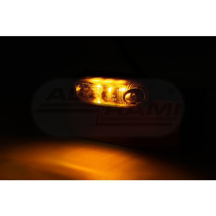 Oválne obrysové svietidlo EMA34G-GRAPHITE bočné značkovacie LED12/24V kábel 2x0,75-0,5mb