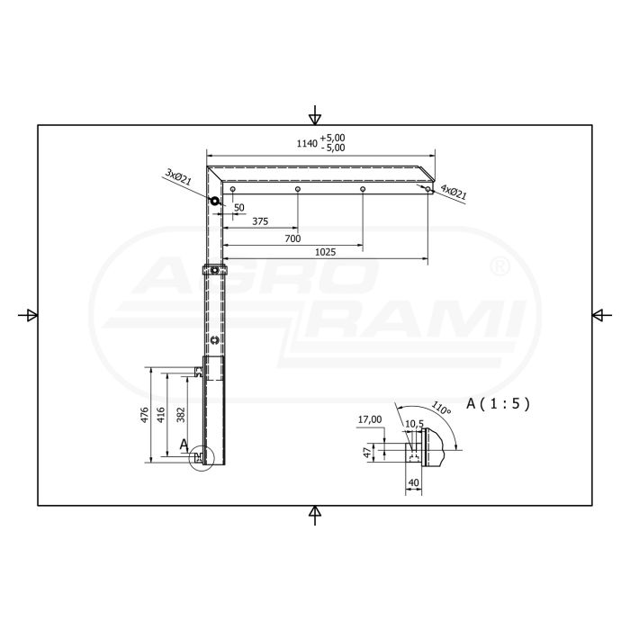 Loader, bracket, TUR hook for Big-Bag HDS 1000KG ISO 2