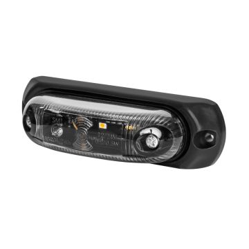 Oválne obrysové svietidlo EMA34G-GRAPHITE verzia s gumenou podložkou bočné značkovacie LED 12/24V kábel 2x0,75-0,5mb