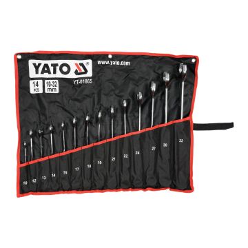 Krútený plochý očkový kľúč YATO 10-32 mm 14 ks