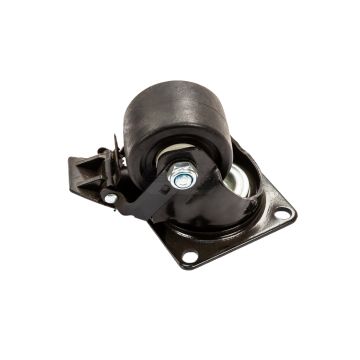 Roue caoutchouc pivotante freinée, 600 kg.