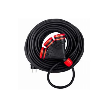 HI-TEK gumená predlžovacia šnúra 3 zásuvky 3x2,5mm-20mb IP54