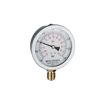 Vakuový glycerinový manometr 1/2" od -1 do 3bar fi 100 MZ