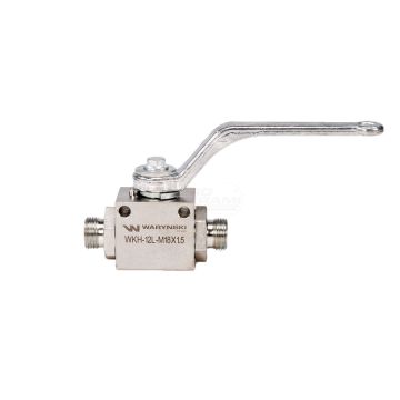 2-way hydraulic ball valve 2/2 M18x1.5 12L with mounting holes 500 bar
