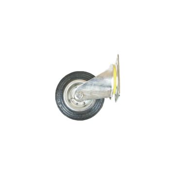 Roue pivotante en métal caoutchouté avec petite base 125x22 KMG KMG-125/3 PRODUIT POLONAIS