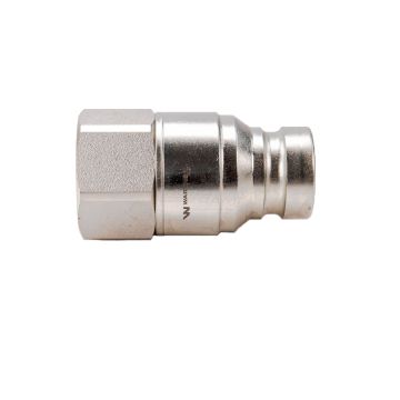 Dry break hydraulic quick connector, plug G1"BSP internal thread ISO16028