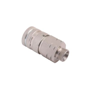 Hydraulic quick disconnect coupling with external thread