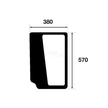 Untere rechte Windschutzscheibe 570X380