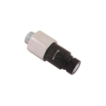 Dry disconnect hydraulic quick coupling, external thread plug