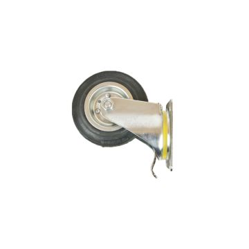Roue pivotante en métal caoutchouté avec frein et petite base 125x22 KMG KMG-125/6 PRODUIT POLONAIS