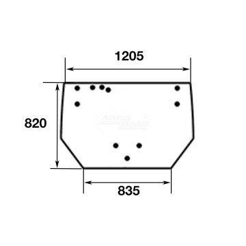 Szyba tylna ZIELONA FRT /wąski uchwyt/