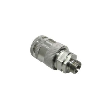 Hydraulic quick connector, socket M18x1.5, external thread EURO PUSH-PULL 9100818G ISO 7241-A WARYŃSKI Waryński