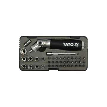 Skrutkovač s račňou, kĺbom a bitmi YATO 42 ks