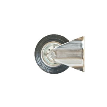 Roue fixe en métal caoutchouté, petite base, 125x22 KMG KMG-125/4 PRODUIT POLONAIS