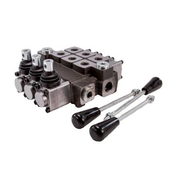 3-section hydraulic distributor, max flow 40L, with a latch