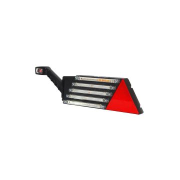 Feu arrière gauche combiné LED, 12V–24V, avec catadioptre et câble de 200 cm WAŚ