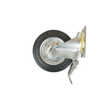 Roue pivotante en métal caoutchouté avec frein, renforcée 200x40 KMG KMG-200/5/1 PRODUIT POLONAIS