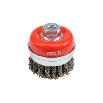 Predný kartáč FI s závitom nerezový drôt pletený YATO 60 mm M14