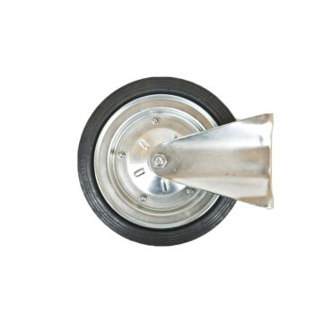 Roue fixe en métal caoutchouté 250x50 KMG