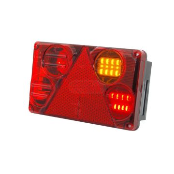 Feu arrière combiné droit LED avec éclairage de plaque, réflecteur et câble de 195 cm WAŚ